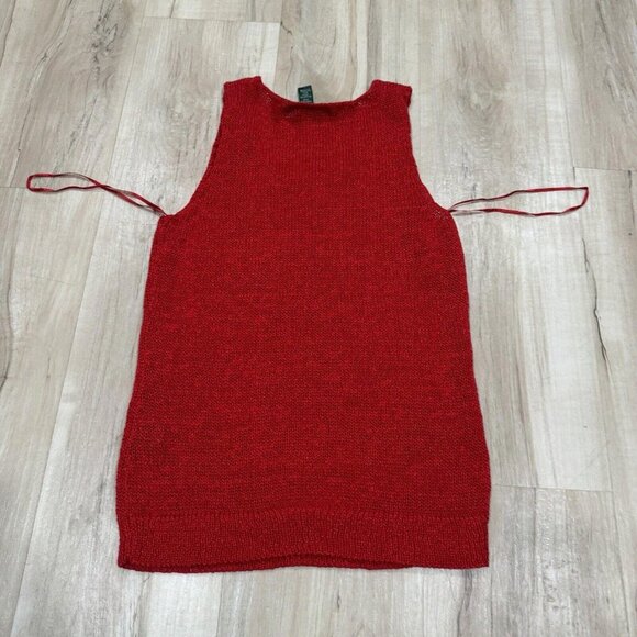 VINTAGE Ralph Lauren  Women's Red Knit Tank Top  Women's Size Petite Small PS - Picture 4 of 6